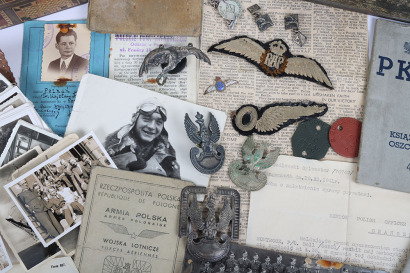 WW2 Polish Air Force Badges and Paperwork Archive of Famous Polish Zoologist and Professor Kajetan Ludwik Boratynski, Being Shot Down and Captured Until Liberation in 1945