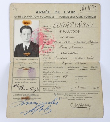 WW2 Polish Air Force Badges and Paperwork Archive of Famous Polish Zoologist and Professor Kajetan Ludwik Boratynski, Being Shot Down and Captured Until Liberation in 1945 - 8