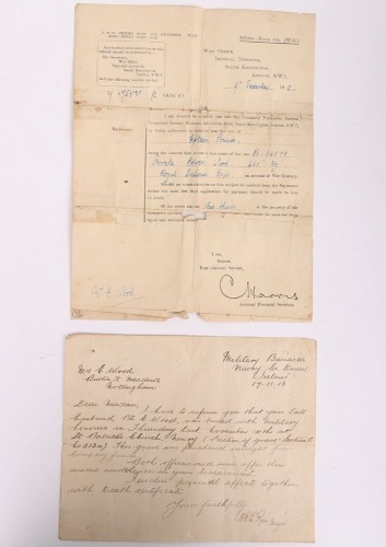 Great War Documents of British Casualty in Ireland 1918