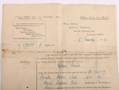 Great War Documents of British Casualty in Ireland 1918 - 2