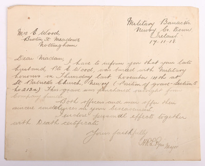 Great War Documents of British Casualty in Ireland 1918 - 4