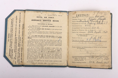 Royal Air Force Casualty Log Book Grouping, relating to Air Gunner Vivian C Topham No 462 Squadron RAAF who was lost on air operations on the night of 6/7th January 1945 - 7