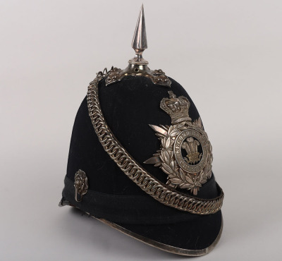 Rare Victorian Second Royal Cheshire Militia Home Service Helmet - 4