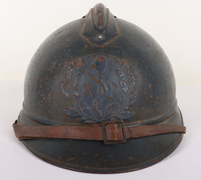 WW1 French Medical Service M-15 Adrian Steel Helmet - 2