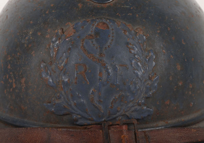WW1 French Medical Service M-15 Adrian Steel Helmet - 3