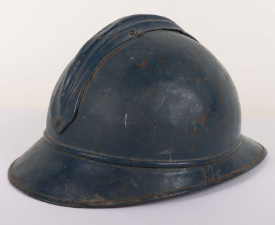 Rare WW1 French Colonial Naval / Marines Adrian Pattern Helmet - 6
