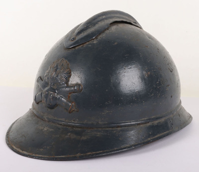 WW1 French Artillery Adrian Pattern Steel Helmet - 4