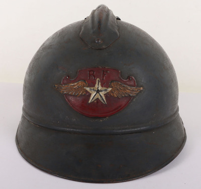 French Aviation Service M-15 Adrian Pattern Steel Helmet - 2