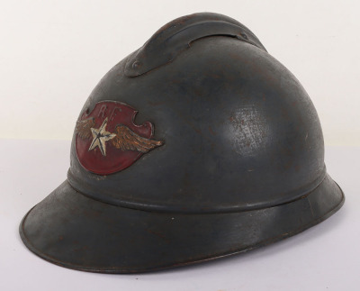 French Aviation Service M-15 Adrian Pattern Steel Helmet - 4