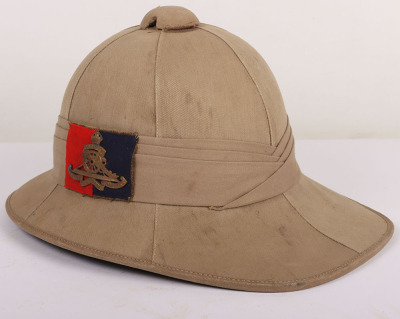 WW2 Royal Artillery Foreign Service Wolseley Pattern Sun Helmet - 2