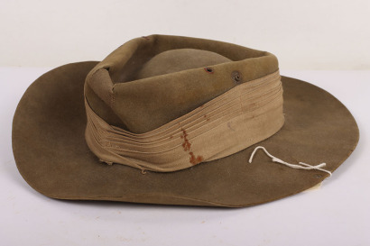 WW2 British Slouch / Bush Hat Reputed to Have Been Worn by a Prisoner of War Working on the Burma Railway