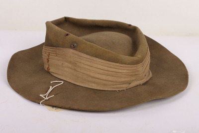 WW2 British Slouch / Bush Hat Reputed to Have Been Worn by a Prisoner of War Working on the Burma Railway - 2