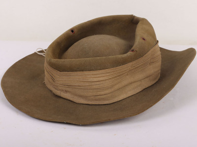 WW2 British Slouch / Bush Hat Reputed to Have Been Worn by a Prisoner of War Working on the Burma Railway - 3