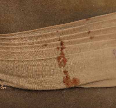 WW2 British Slouch / Bush Hat Reputed to Have Been Worn by a Prisoner of War Working on the Burma Railway - 7