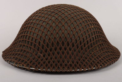 WW2 British Combat Helmet with Camouflage Net Cover - 2