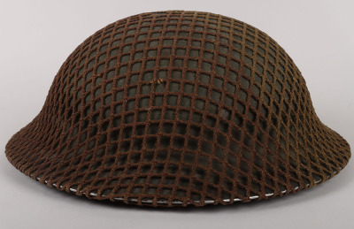 WW2 British Combat Helmet with Camouflage Net Cover - 3