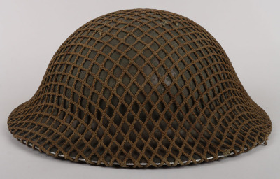 WW2 British Combat Helmet with Camouflage Net Cover - 5