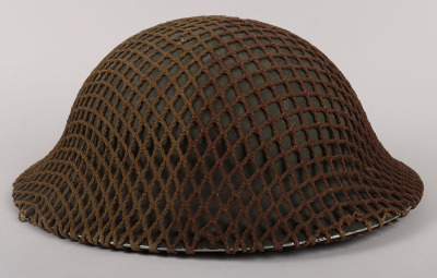 WW2 British Combat Helmet with Camouflage Net Cover - 6