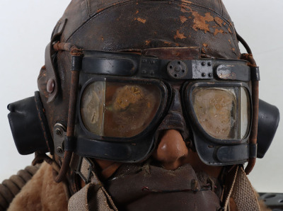 WW2 RAF Flying Helmet, Goggles and Mask Worn Operationally by W/O Sid Cannon, Air Gunner with No 460 Squadron - 4
