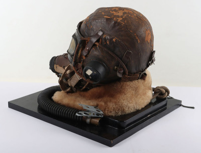 WW2 RAF Flying Helmet, Goggles and Mask Worn Operationally by W/O Sid Cannon, Air Gunner with No 460 Squadron - 9