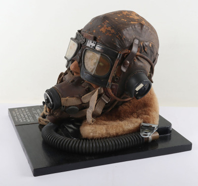 WW2 RAF Flying Helmet, Goggles and Mask Worn Operationally by W/O Sid Cannon, Air Gunner with No 460 Squadron - 10