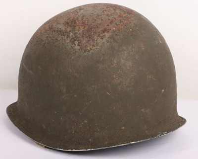 WW2 US Army M1 Fixed Bale Front Seam Helmet Shell - 2