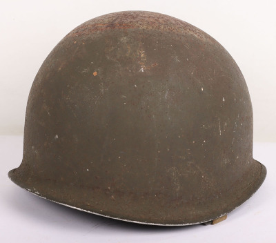 WW2 US Army M1 Fixed Bale Front Seam Helmet Shell - 3