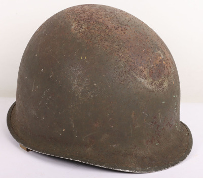 WW2 US Army M1 Fixed Bale Front Seam Helmet Shell - 4
