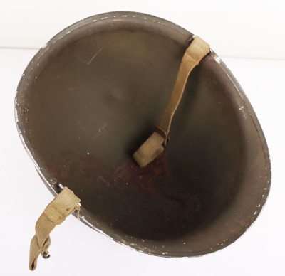 WW2 US Army M1 Fixed Bale Front Seam Helmet Shell - 6