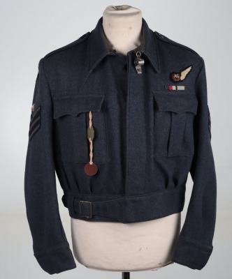 WW2 RAF Aircrew War Service Dress Blouse, Escape Compass Button and Trousers - 3