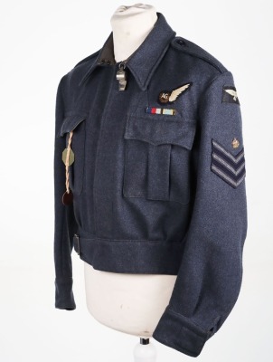 WW2 RAF Aircrew War Service Dress Blouse, Escape Compass Button and Trousers - 4