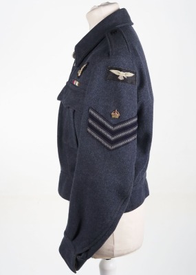 WW2 RAF Aircrew War Service Dress Blouse, Escape Compass Button and Trousers - 6