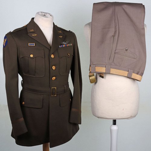 American B-17 Pilots Uniform and Paperwork Archive of Captain Gerald T Smith DFC, 332nd Bomber Squadron of 94th Bomb Group US 8th Air Force
