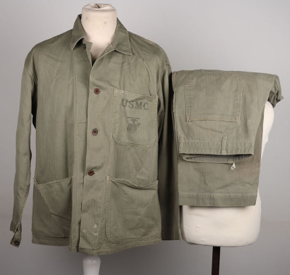 WW2 USMC P41 HBT Jacket and Trousers Original