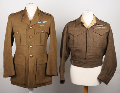 WW2 British Service Dress & Battle Dress Uniform Pair of Captain C F H Shepherd Royal Artillery / Glider Pilot