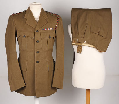 WW2 British Officers Service Dress Uniform for an Officer in the 11th or 12th (Queens Westminster) Battalion Kings Royal Rifle Corps