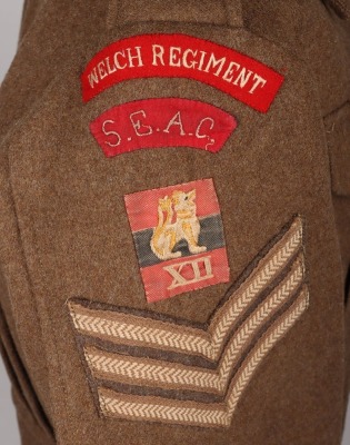 WW2 Welch Regiment South East Asia Command Battle Dress Blouse - 4