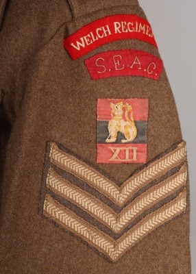 WW2 Welch Regiment South East Asia Command Battle Dress Blouse - 5
