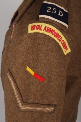 WW2 25th Dragoons Royal Armoured Corps Battle Dress Blouse - 6