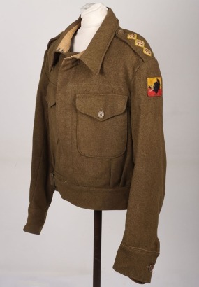 Rare WW2 British No1 Armoured Replacement Group C.M.F / Royal Armoured Corps Officers Battle Dress Blouse