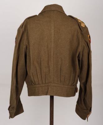 Rare WW2 British No1 Armoured Replacement Group C.M.F / Royal Armoured Corps Officers Battle Dress Blouse - 2