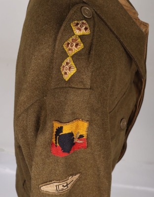 Rare WW2 British No1 Armoured Replacement Group C.M.F / Royal Armoured Corps Officers Battle Dress Blouse - 4