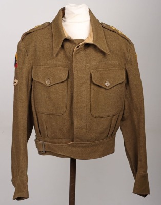 Rare WW2 British No1 Armoured Replacement Group C.M.F / Royal Armoured Corps Officers Battle Dress Blouse - 7