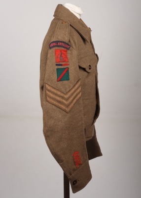 British 570th Light Anti-Aircraft Regiment Royal Artillery Battle Dress Blouse - 3