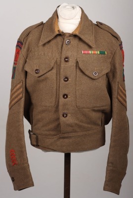 British 570th Light Anti-Aircraft Regiment Royal Artillery Battle Dress Blouse - 9