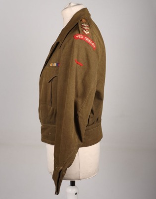 WW2 British West Yorkshire Regiment Officers Private Purchase Battle Dress Blouse - 2