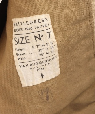 1945 Belgium Made British Royal Engineers 21st Army Group Battle Dress Blouse - 8
