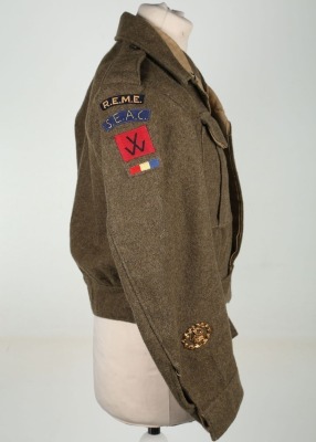 WW2 REME South East Asia Command 15th Indian Corps Battle Dress Blouse - 3