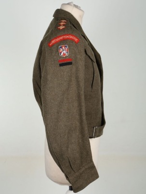 WW2 British Officers Battle Dress Blouse Attributed to Captain A R Rodgers Northamptonshire Regiment and MI6 Intelligence Service, Served in Czechoslovakia as part of 22 Liaison HQ British Military Mission Prague - 3