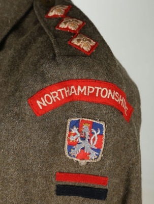 WW2 British Officers Battle Dress Blouse Attributed to Captain A R Rodgers Northamptonshire Regiment and MI6 Intelligence Service, Served in Czechoslovakia as part of 22 Liaison HQ British Military Mission Prague - 7